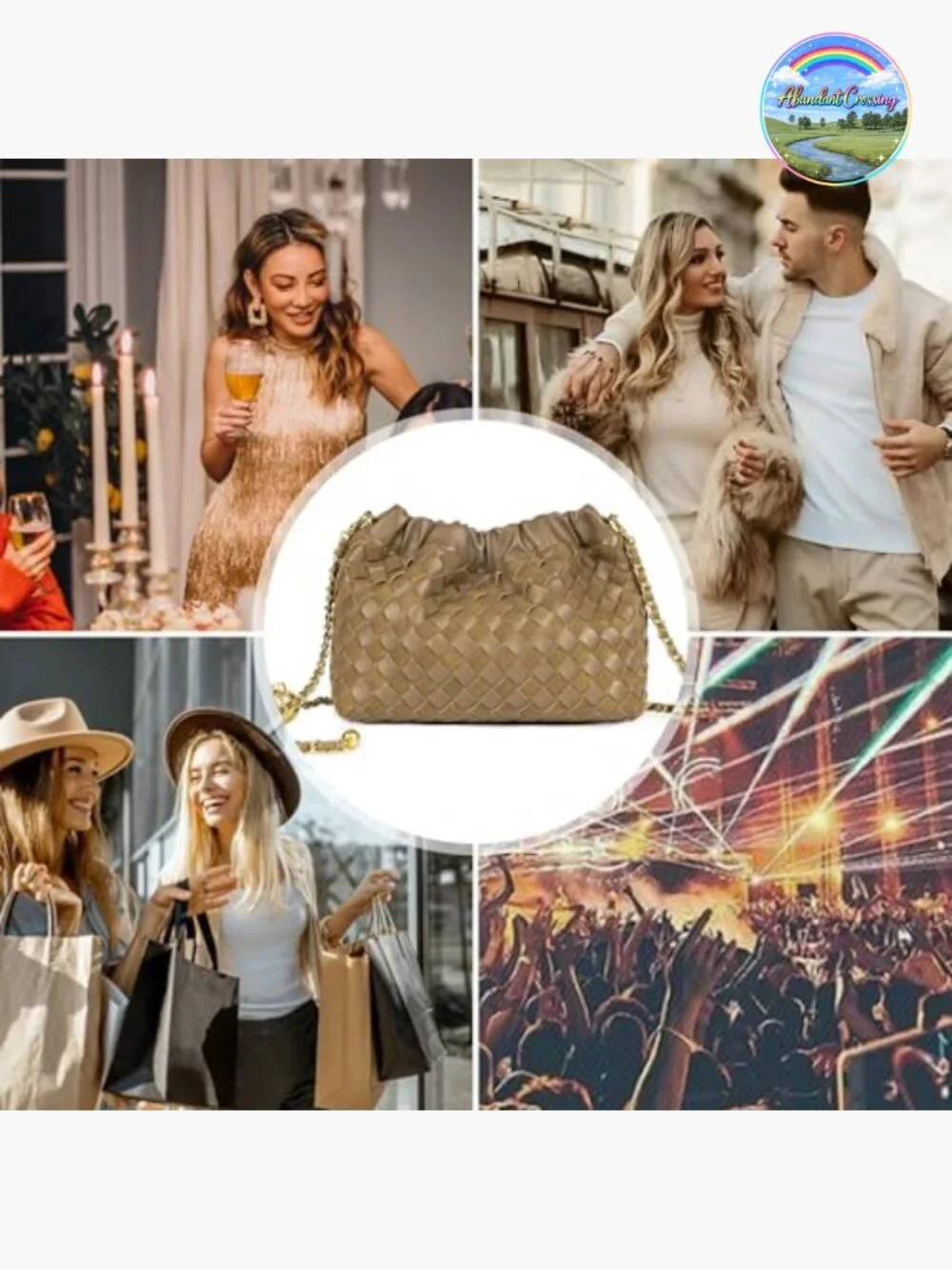 Woven Faux Leather Dumpling Crossbody Hobo Shoulder Bag Clutch Purse